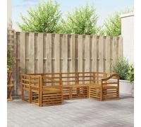 Outdoor Sofa Set 6pc Natural Solid Acacia Wood 245x126.5x73cm Slatted Modular XL