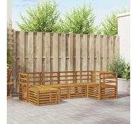 Outdoor Sofa Set 6pc Natural Solid Acacia Wood 245x126.5x73cm Slatted ModularXL