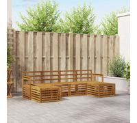 Outdoor Sofa Set 6pc Natural Solid Acacia Wood 249x122.5x73cm Slatted Modular XL