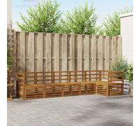Outdoor Sofa Set 6pc Natural Solid Acacia Wood 304 x 126.5 x 73 cm Modular Seats