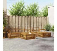 vidaXL Outdoor Sofa Set 6 pcs Natural Solid Acacia Wood, Brown