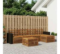 Outdoor Sofa Set 6pcs Solid Acacia Wood Natural Modular Slatted 59x63x73cm with