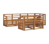Outdoor Acacia Wood Corner Sofa Set Natural 245x126.5x73cm Slatted Weatherproof