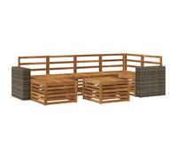 Sectional Sofa Set 7 pcs Solid Acacia Wood Outdoor Garden Furniture vidaXL