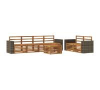 Outdoor Furniture Set Natural Solid Acacia Wood 59x59x37 cm Slatted Modular Plus