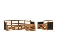 Outdoor Furniture Set Natural Solid Acacia Wood 59x59x37 cm Slatted Modular Plus
