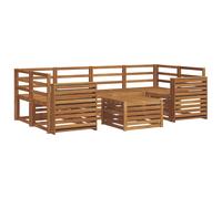 vidaXL Sofa Sets 7 pcs Natural Solid Acacia Wood