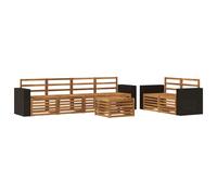 Outdoor Furniture Set Natural Solid Acacia Wood 59x59x37 cm Slatted Modular Plus