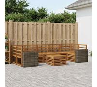 Outdoor Sofa Set 8 pcs Natural Solid Acacia Wood