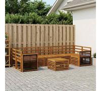 Outdoor Sofa Set 8 pcs Natural Solid Acacia Wood