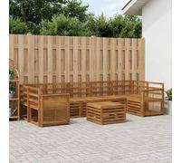 Outdoor Sofa Set 8 pcs Natural Solid Acacia Wood