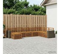 Outdoor Sofa Set 8 pcs Natural Solid Acacia Wood