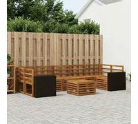 Outdoor Sofa Set 8 pcs Natural Solid Acacia Wood