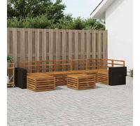 Outdoor Sofa Set 8 pcs Natural Solid Acacia Wood