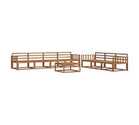 vidaXL Outdoor Sofa Set 8 pcs Natural Solid Acacia Wood