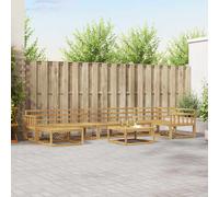 Outdoor Sofa Set 8 pcs White Solid Acacia Wood