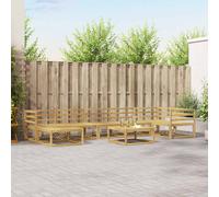 Outdoor Sofa Set 8 pcs White Solid Acacia Wood
