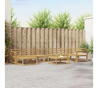 Outdoor Sofa Set 8 pcs White Solid Acacia Wood