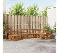 Outdoor Sofa Set 8pc Solid Acacia Wood Natural 304x185.5x73cm Modular Lacquered