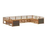 Outdoor Sofa Set 9 pcs Solid Acacia Wood Sectional Garden Furniture vidaXL