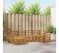 Outdoor Sofa Set Natural Solid Acacia Wood 245x126.5x73cm Modular Weatherproof