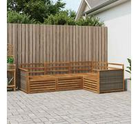 Outdoor Sofa Set Natural Solid Acacia Wood 247.5x168.5x73cm Slatted Modular 4pc