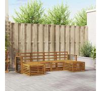 Outdoor Sofa Set Natural Solid Acacia Wood 249x122.5x73cm Slatted 6pc Lacquered