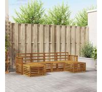 Outdoor Sofa Set Natural Solid Acacia Wood 249x122.5x73cm Slatted6pcModularSet