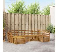 Outdoor Sofa Set Natural Solid Acacia Wood 249x130.5x73 cm Slatted Weatherproof