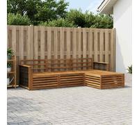Outdoor Sofa Set Natural Solid Acacia Wood 249x162.5x73cm Modular Patio Seating