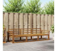 Outdoor Sofa Set Natural Solid Acacia Wood 254x83x73cm Modular Slatted for Patio