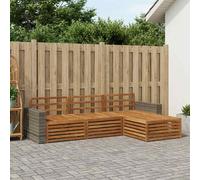 Outdoor sofa set Natural solid acacia wood 265.5x162.5x73 cm modular slatted XL