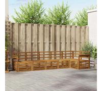 Outdoor Sofa Set Natural Solid Acacia Wood 306x128.5x73cm Slatted 6pcs lounge UK