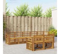 Outdoor Sofa Set Natural Solid Acacia Wood 308x130.5x73 cm Modular Corner Garden