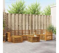 Outdoor Sofa Set Natural Solid Acacia Wood 310x132.5x73 cm Lacquered Modular XL