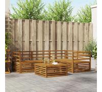 Outdoor Sofa Set Natural Solid Acacia Wood 79x79x37 cm 5pc Modular Weatherproof