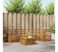 Outdoor sofa set natural solid acacia wood modular 59x59x37cm slatted lacquered.