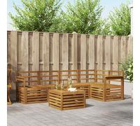 Outdoor sofa set Natural solid acacia wood modular corner garden set 59x59x37cm