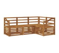 Outdoor Sofa Set Natural Solid Acacia Wood 185x127x73cm 4pc Modular Weatherproof