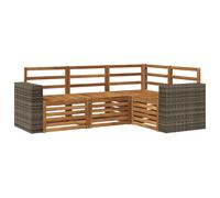 Outdoor Sofa Set with Cushion 4 pcs Polyester Sectional Terrace Seating vidaXL