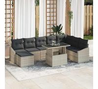 Outdoor Sofas 7 Seater Corner Rattan Garden Furniture Set Grey Patio Sofa Table
