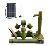 Outdoor Solar Bamboo Fountain - Eco-Friendly Garden Waterfall Feature for Patio and Bird Bath Decoration