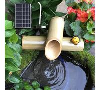 Outdoor Solar Bamboo Fountain Kit - 50cm Handmade Zen Garden Waterfall Feature With Pump For Patio, Yard, Pond, Birdbath & Balcony Decor - Tranquil Japanese Water Art