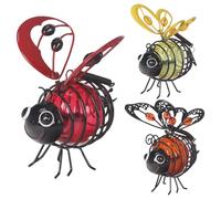 Outdoor Solar Bee Lights, 3 Pieces Hanging Animal Shape Solar Light, LED B-ugs Lantern, Sustainable S-olar Garden Lamp for Outdoor Decoration, Creative Bee Lantern for Outside Garden Patio Yard