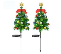 Outdoor Solar Christmas Tree Lights with 12 Bright LEDs, Waterproof IP65, Auto ON/OFF, for Yard, Garden, Lawn, Walkway, Driveway, and Fence Use