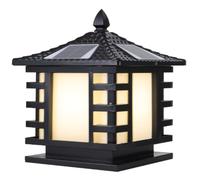 Outdoor Solar Column Lamp with Remote Control - Stainless Steel IP54 Waterproof Garden Light for Patio, Landscape, and Rural Areas - Elegant European Post Cap Design, 1 Pack