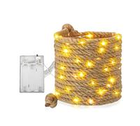 Outdoor Solar Fairy Lights - Solar Rope Lights Outdoor Garden Hemp Rope Wire String Light IP65 Waterproof Hemp Pendant Lights Battery Powered for Garden Patio Balcony Decor