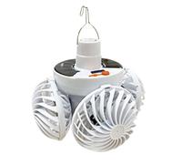 Outdoor Solar Fans for Patios | Ceiling Fans with Lights | Football Design Foldable Hook Lamp for Cabin Gazebo Garage RV Barn Farm Greenhouse Garden Patio Deck Shed Porch