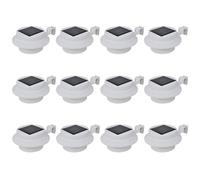 vidaXL Outdoor Solar Fence Lamps 12 pcs LED White, White