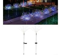 Outdoor Solar Firework Lights 2pcs Flexible Copper Wire for Starburst Decoration 68cm 8 Modes IP65 for Garden Path(Color 150 Lights)